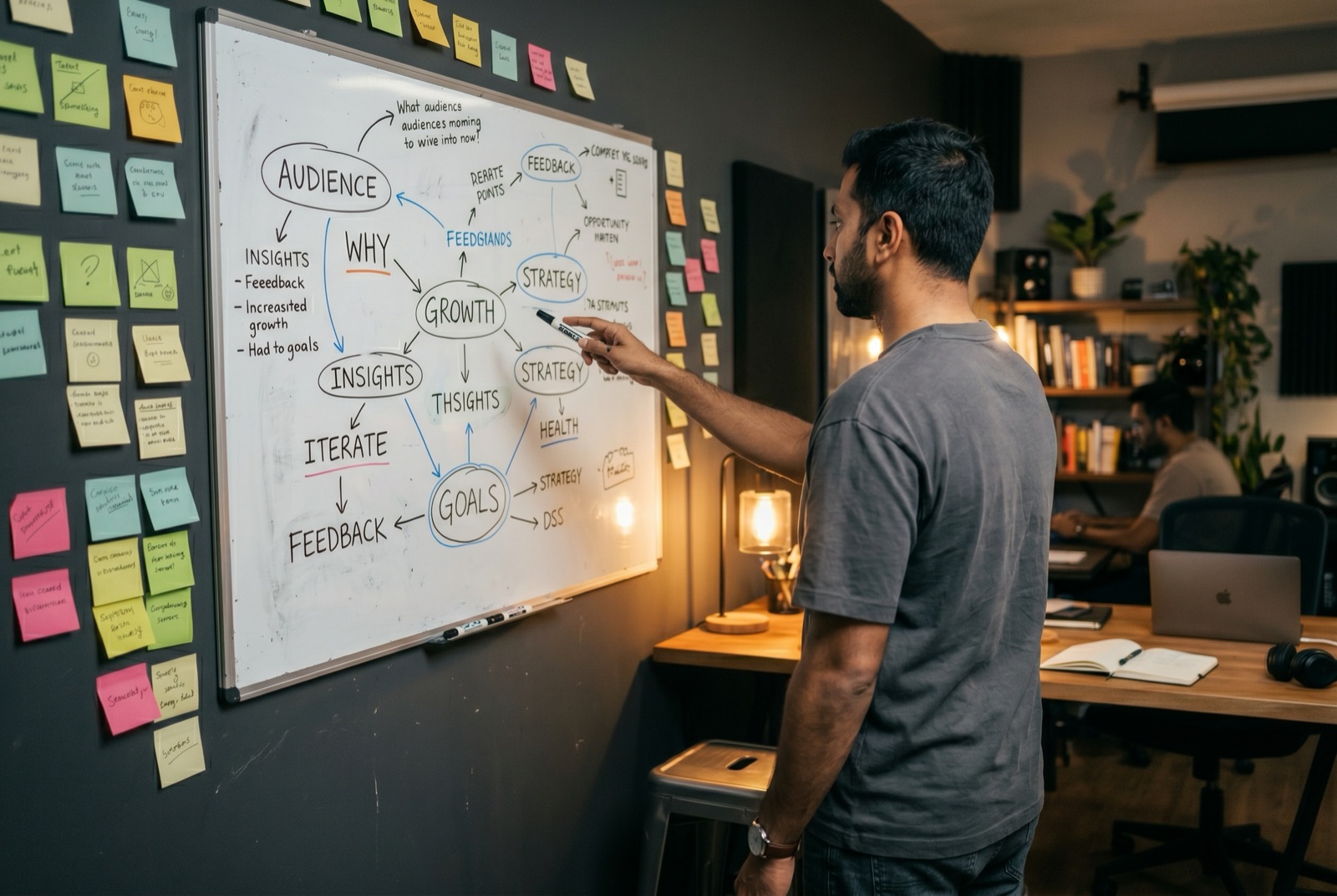 Clarity — brainstorming session at a whiteboard